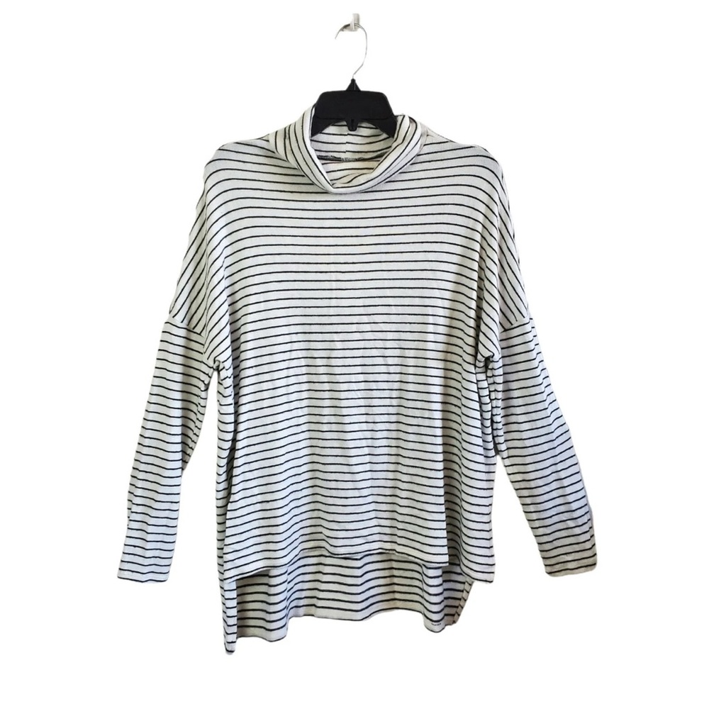 Lucky Brand Black and White Striped Sweater